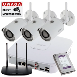 Zestaw monitoringu WiFi 3 kamery 4MPx IPC-HFW1435S-W-0280B-S2 Detekcja ruchu